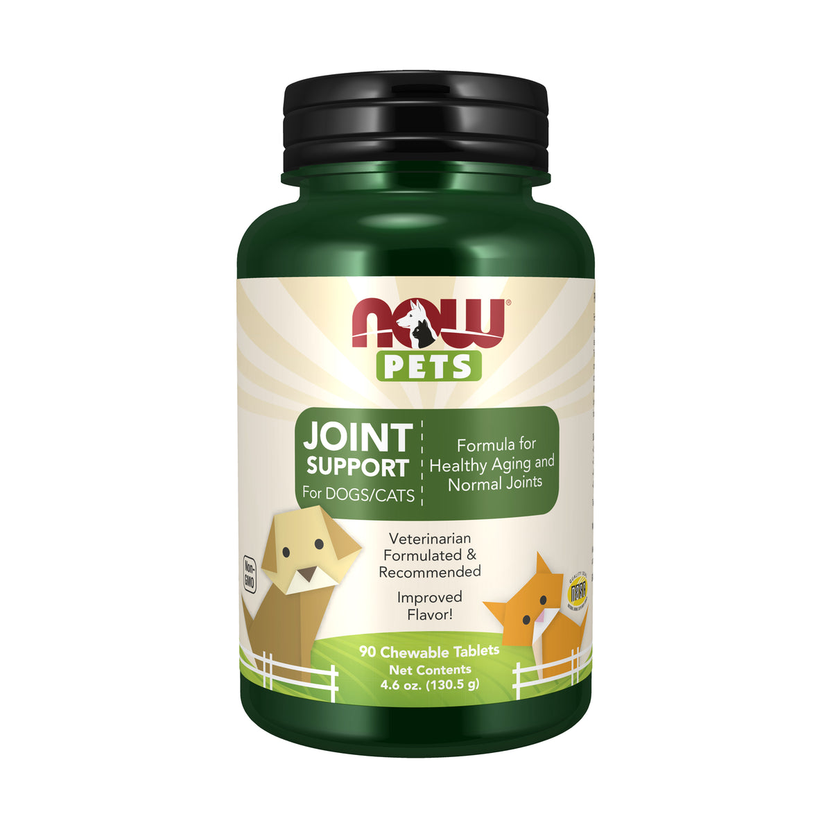NOW Pet Health, Joint Support Supplement, Formulated for Cats & Dogs, 90 Chewable Tablets