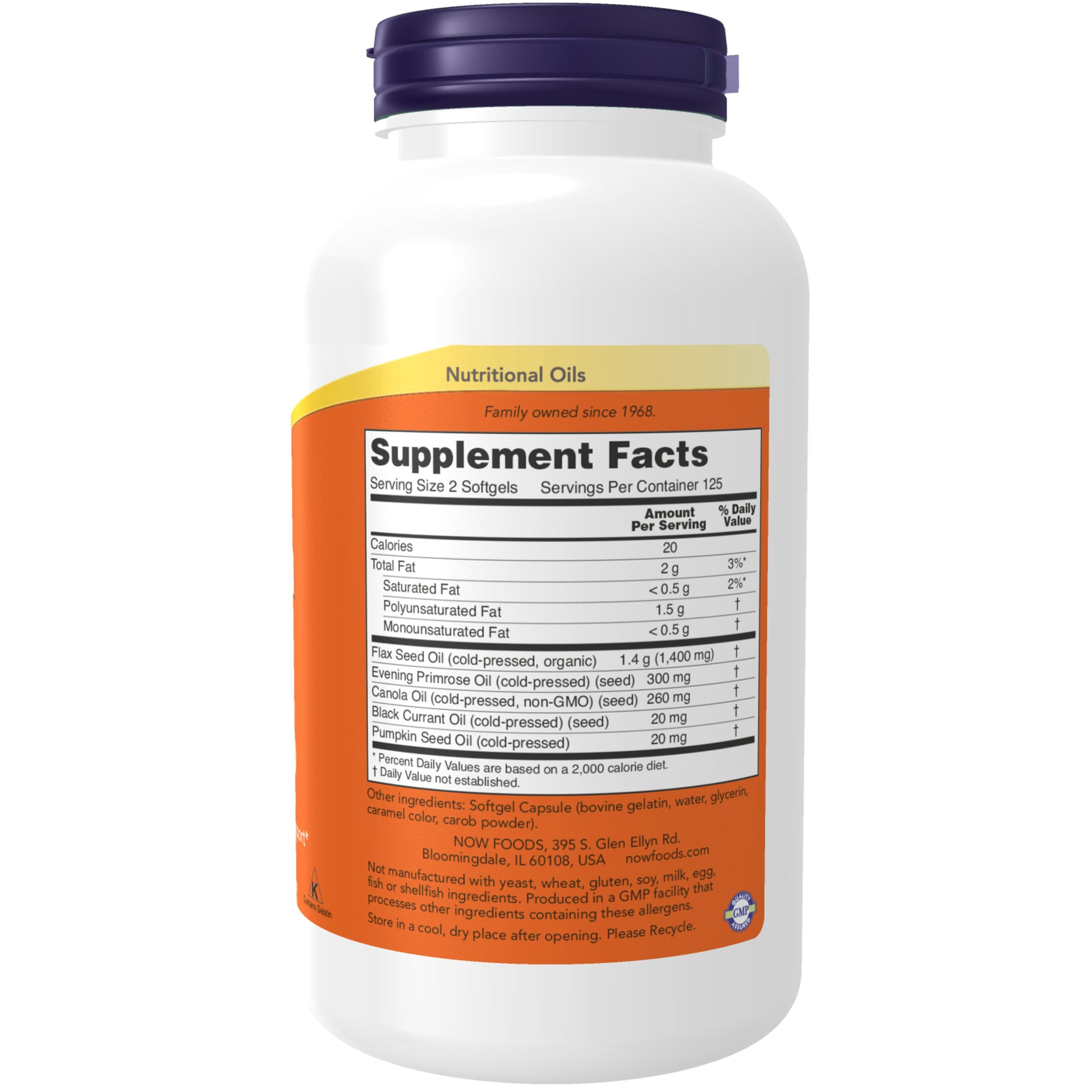 NOW Omega 3-6-9 1000 mg essential fatty acids supplement bottle