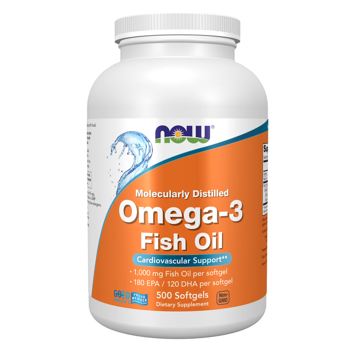 Omega-3 Fish Oil, Molecularly Distilled - 500 Softgels