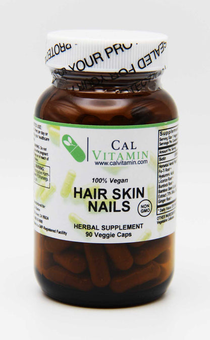 CalVitamin Hair Skin & Nails 5,000 mcg Biotin & Botanical Blend 90 Veggie Caps