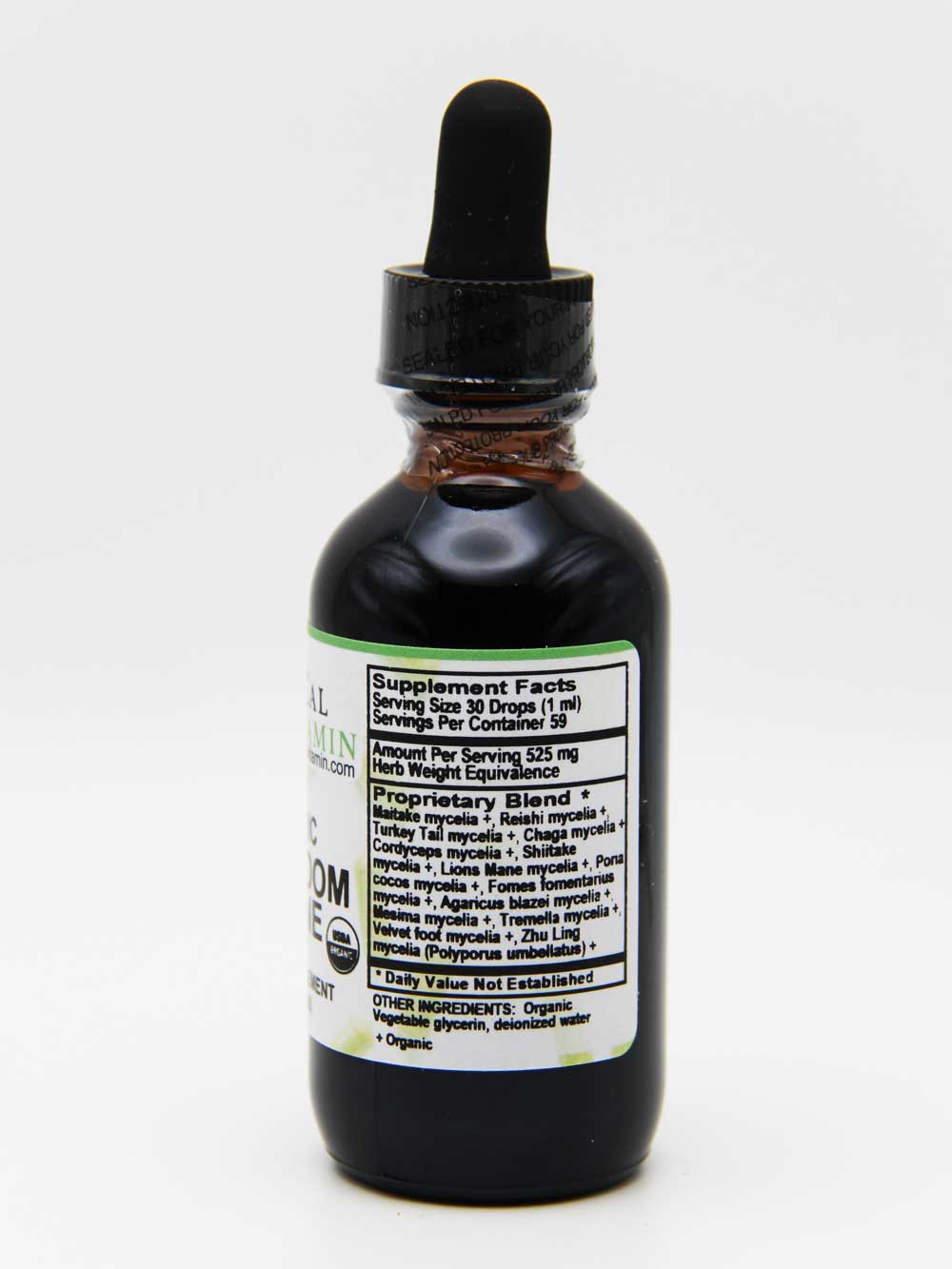 Organic Mushroom Immune Supplement 14-Mushroom Complex Tincture Cal Vitamin