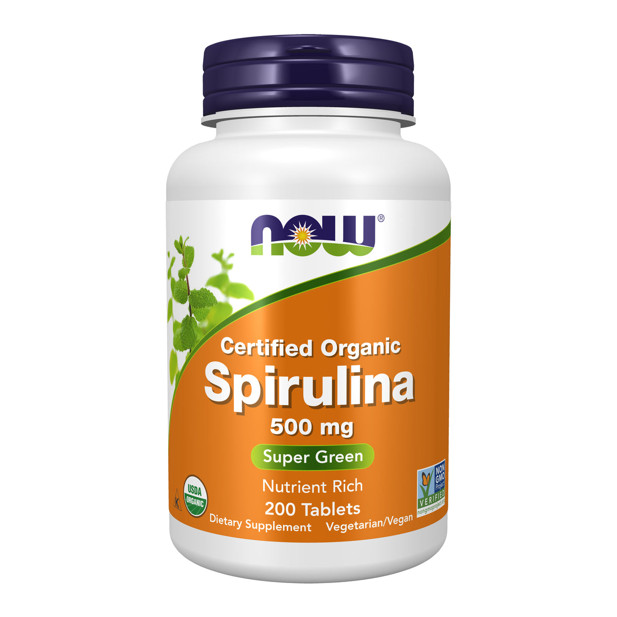 Spirulina 500 mg, Organic - 200 Tablets