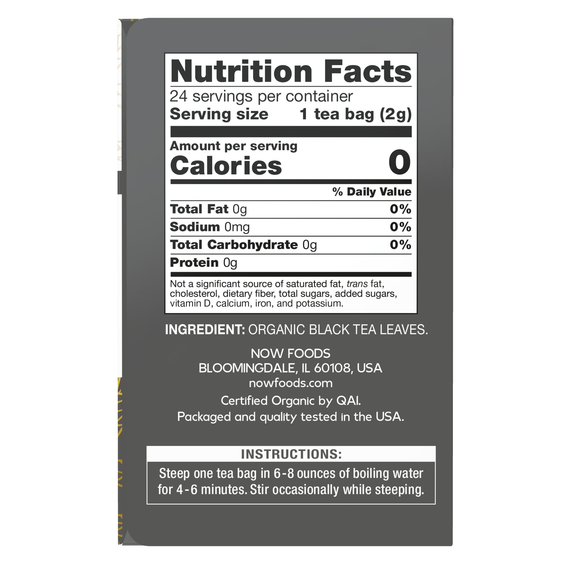 NOW Give a Tea Organic Black Tea 24 Tea Bags