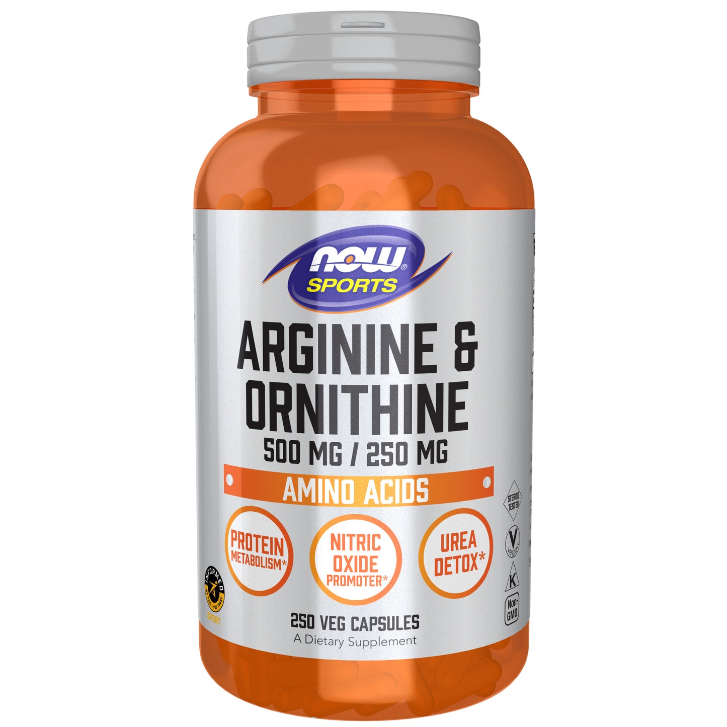 Arginine & Ornithine 500 mg / 250 mg - 250 Veg Capsules