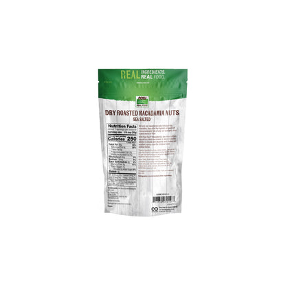NOW Real Food Dry Roasted Macadamia Nuts, Sea Salted Keto Snack, No Added Oils, Non-GMO, 9 oz