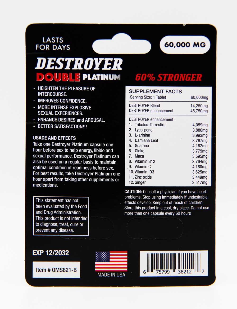 Destroyer Male Enhancement Double Pills Pack