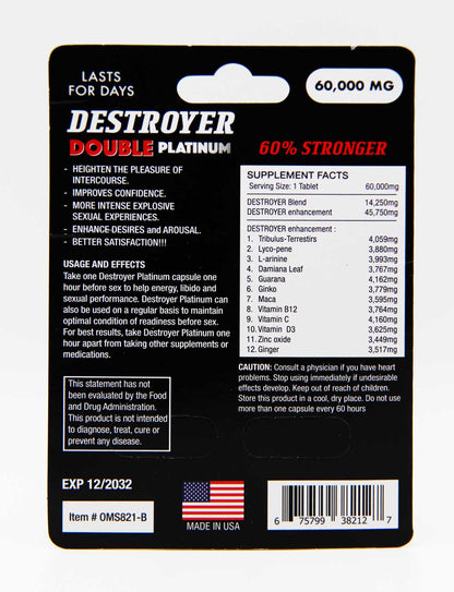Destroyer Male Enhancement Double Pills Pack