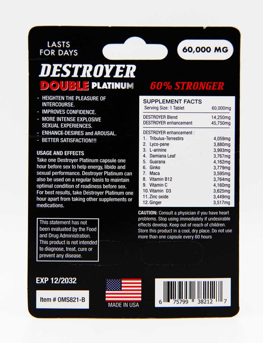 Destroyer Male Enhancement Double Pills Pack