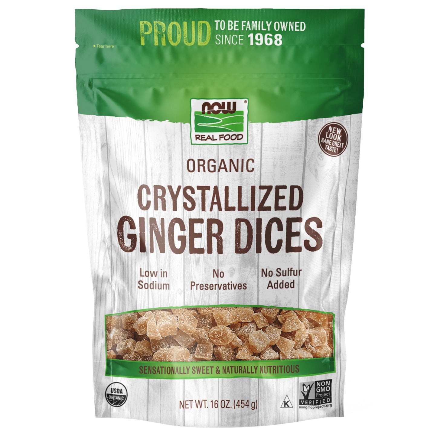 Ginger Dices, Crystallized & Organic - 16 oz.