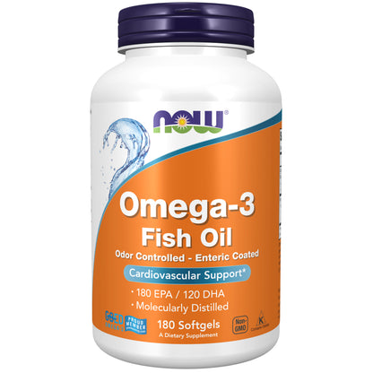 Omega-3, Molecularly Distilled & Enteric Coated - 180 Softgels