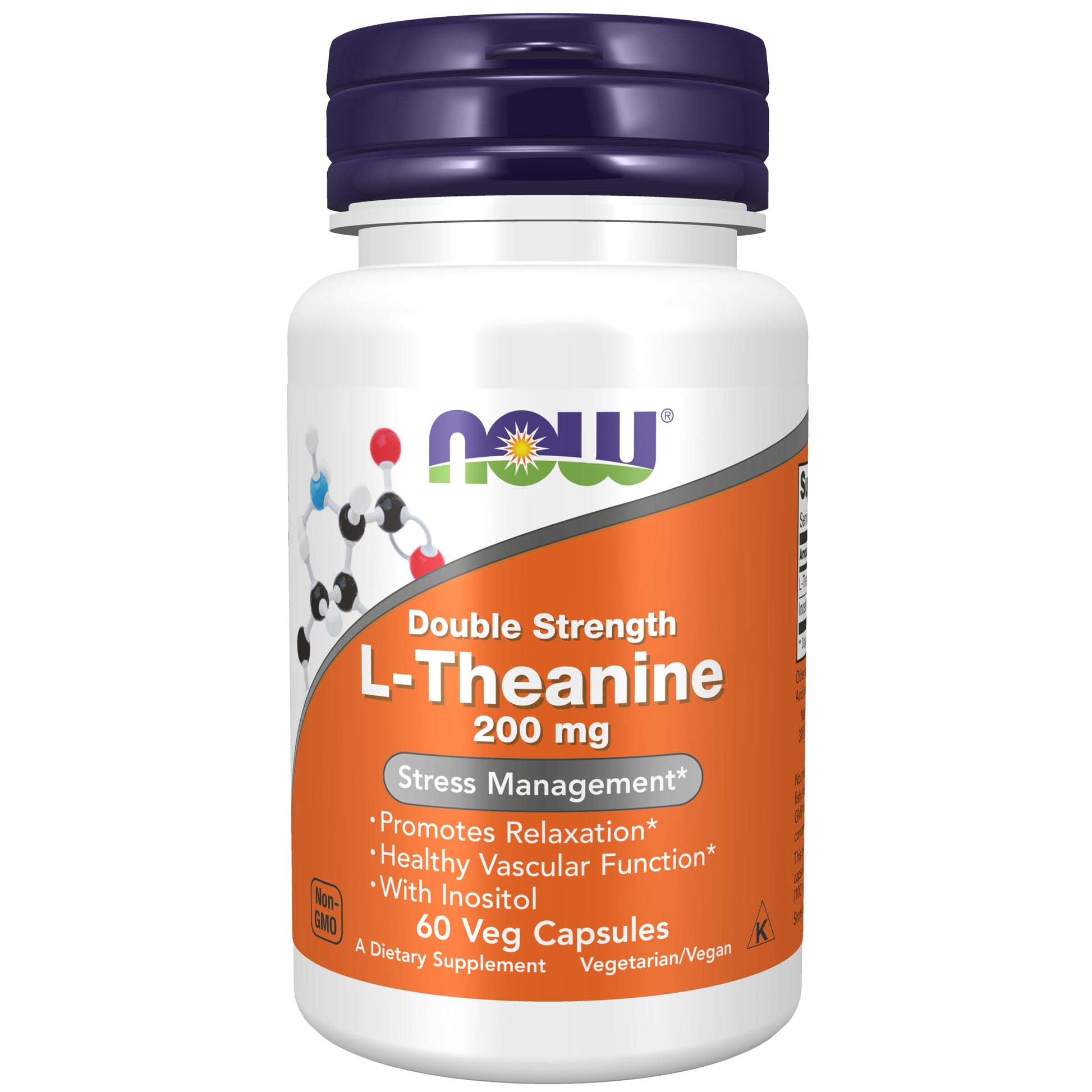 L-Theanine, Double Strength 200 mg - 60 Veg Capsules
