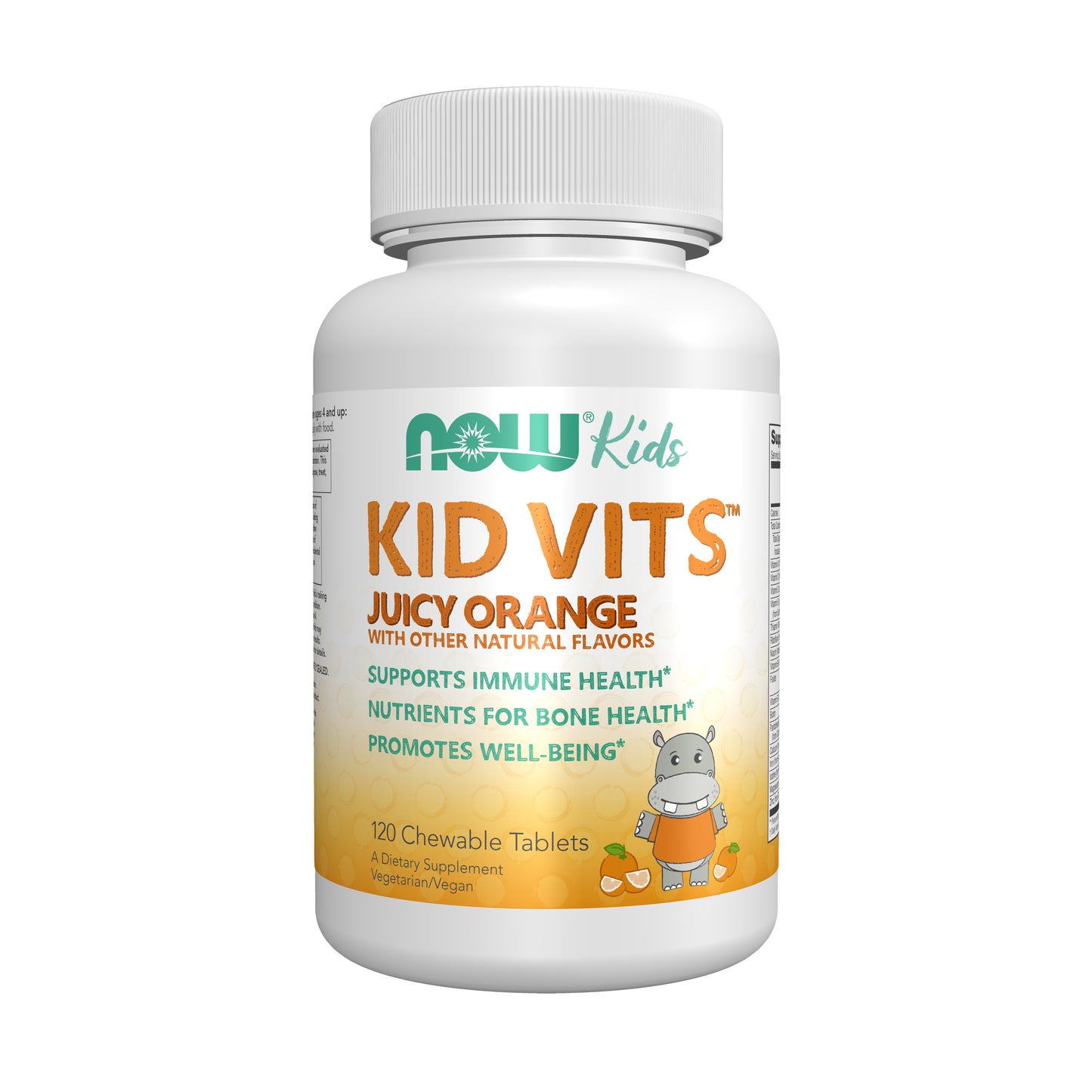NOW Kids Supplements, Kid Vits Multivitamin, Juicy Orange, 120 Chewable Tablets