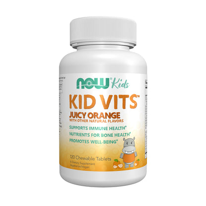 NOW Kids Supplements, Kid Vits Multivitamin, Juicy Orange, 120 Chewable Tablets
