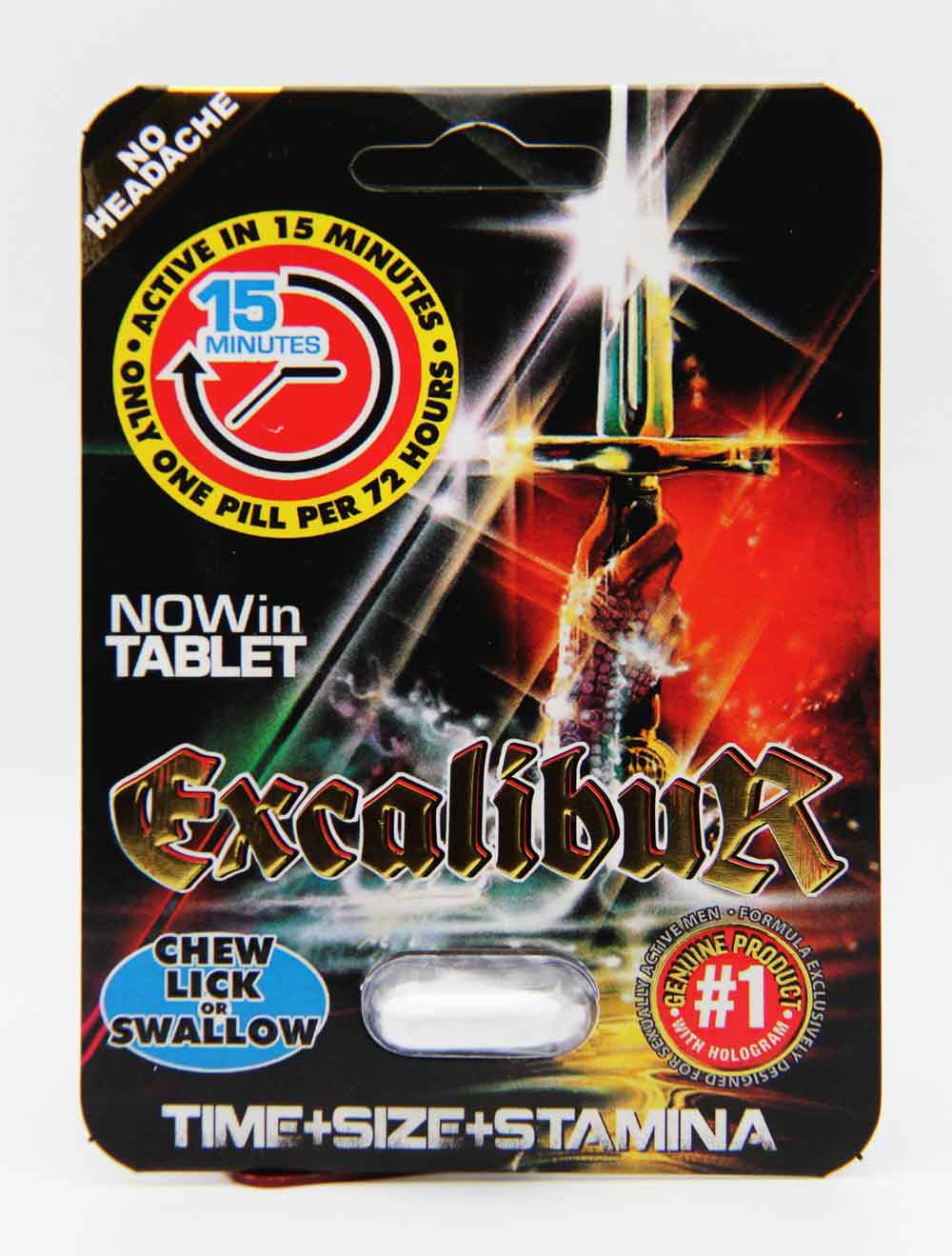 Excalibur White Tablet Chew Lick Swallow Male Enhancement