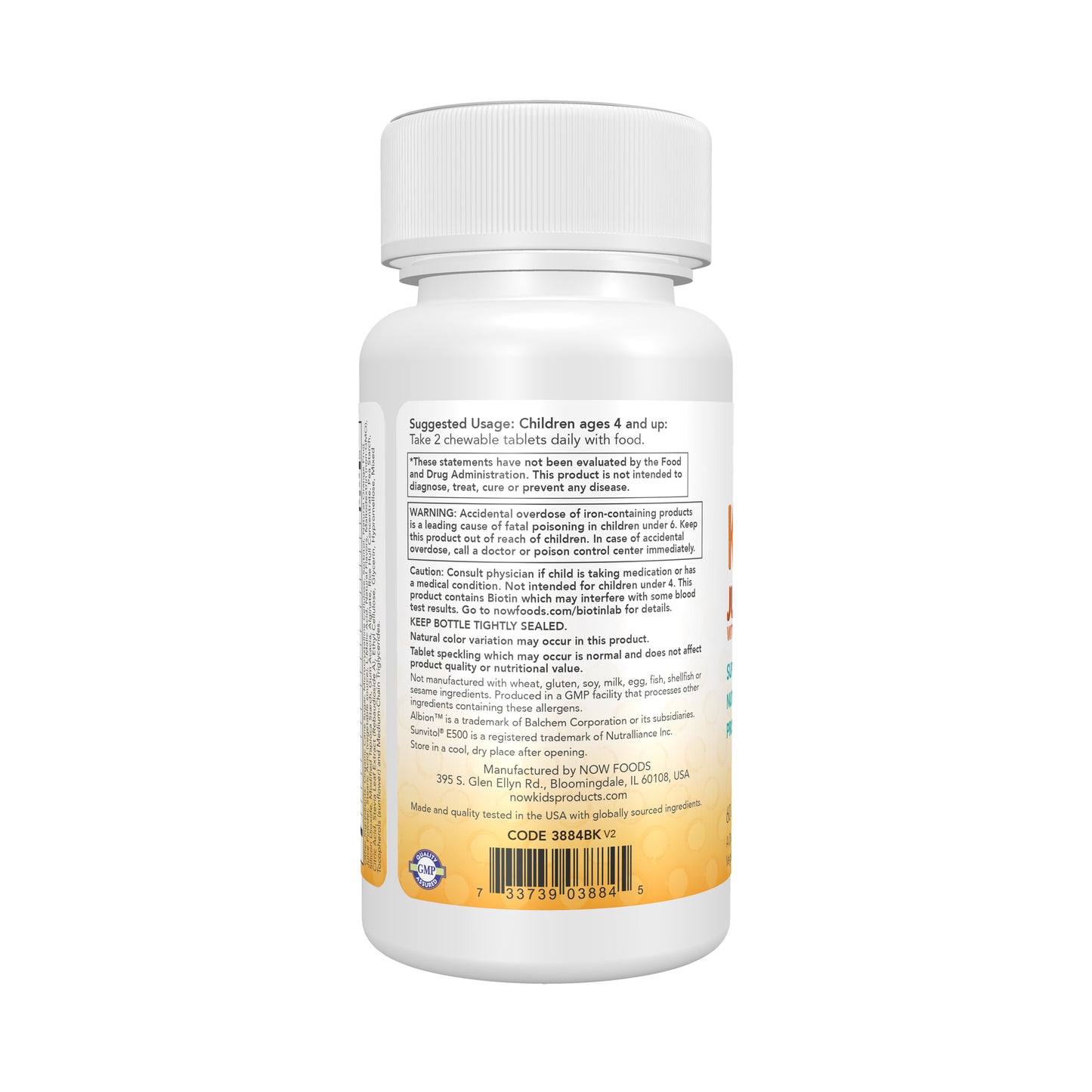 NOW Kids Kid Vits Juicy Orange 60 Chewable Tablets