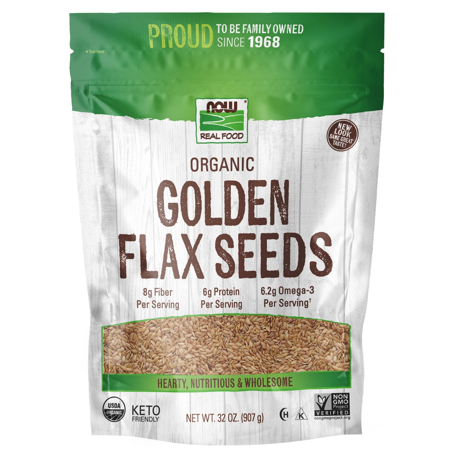 Golden Flax Seeds, Organic - 32 oz.