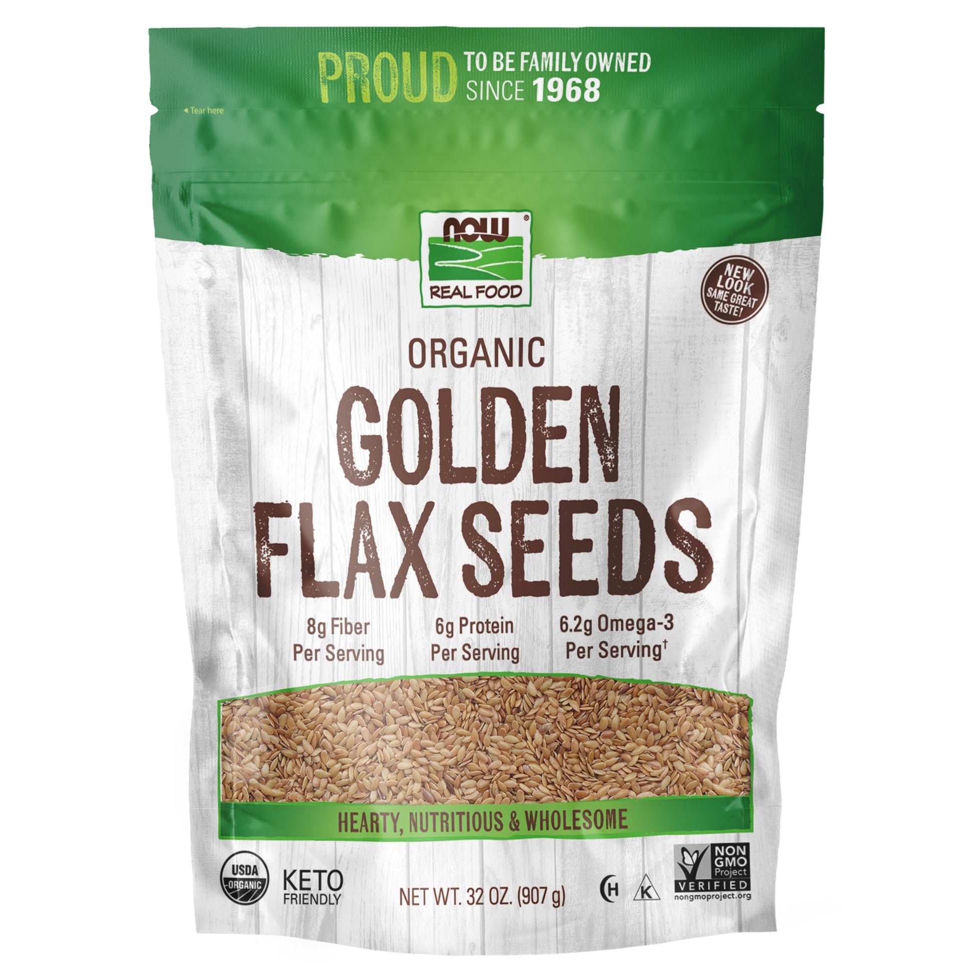 Golden Flax Seeds, Organic - 32 oz.