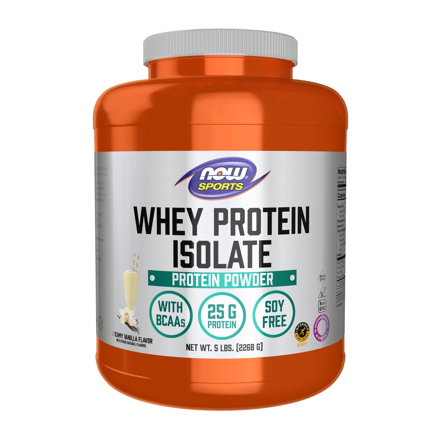 Whey Protein Isolate, Creamy Vanilla Powder - 5 lbs.