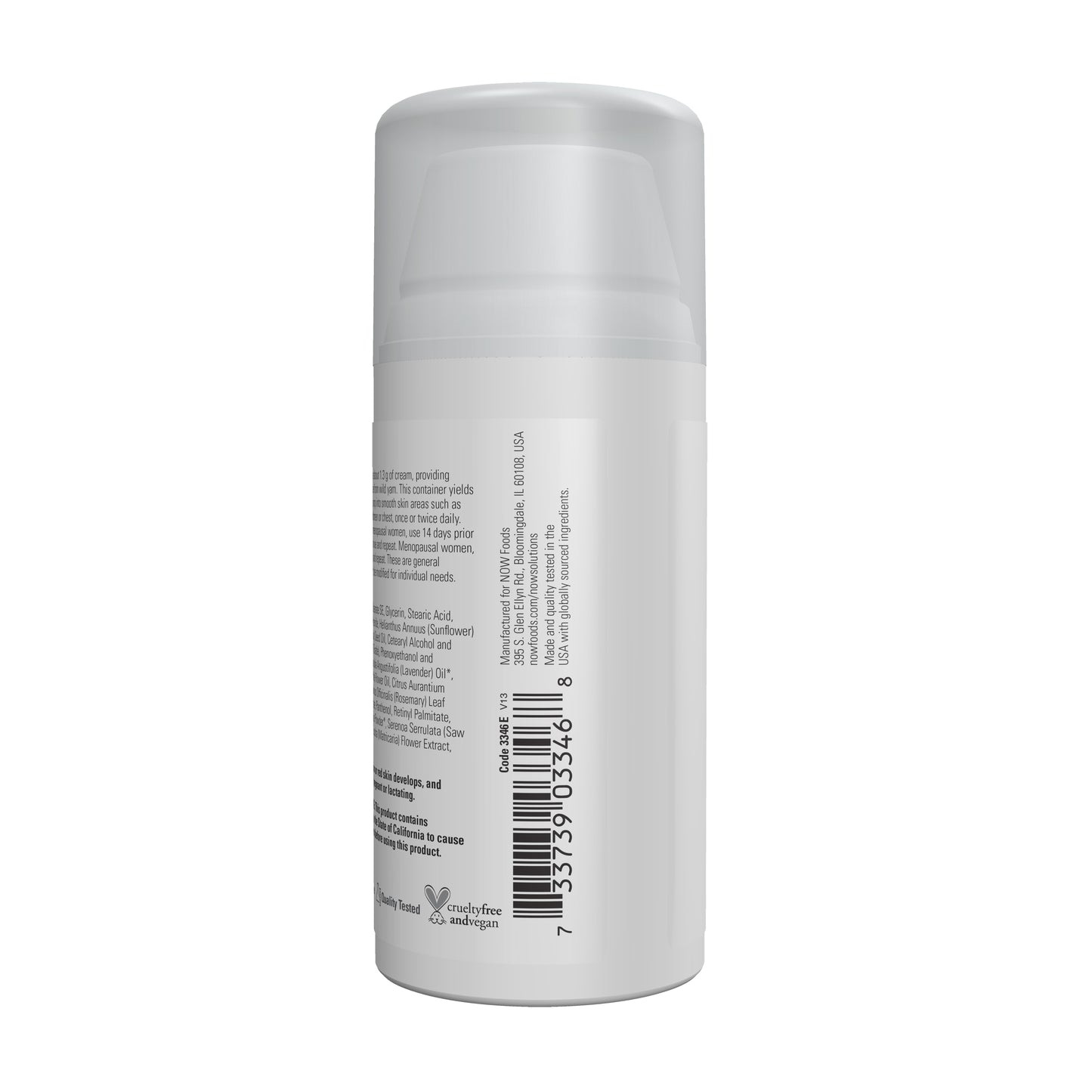 NOW Solutions balancing skin cream with 20 mg progesterone per pump