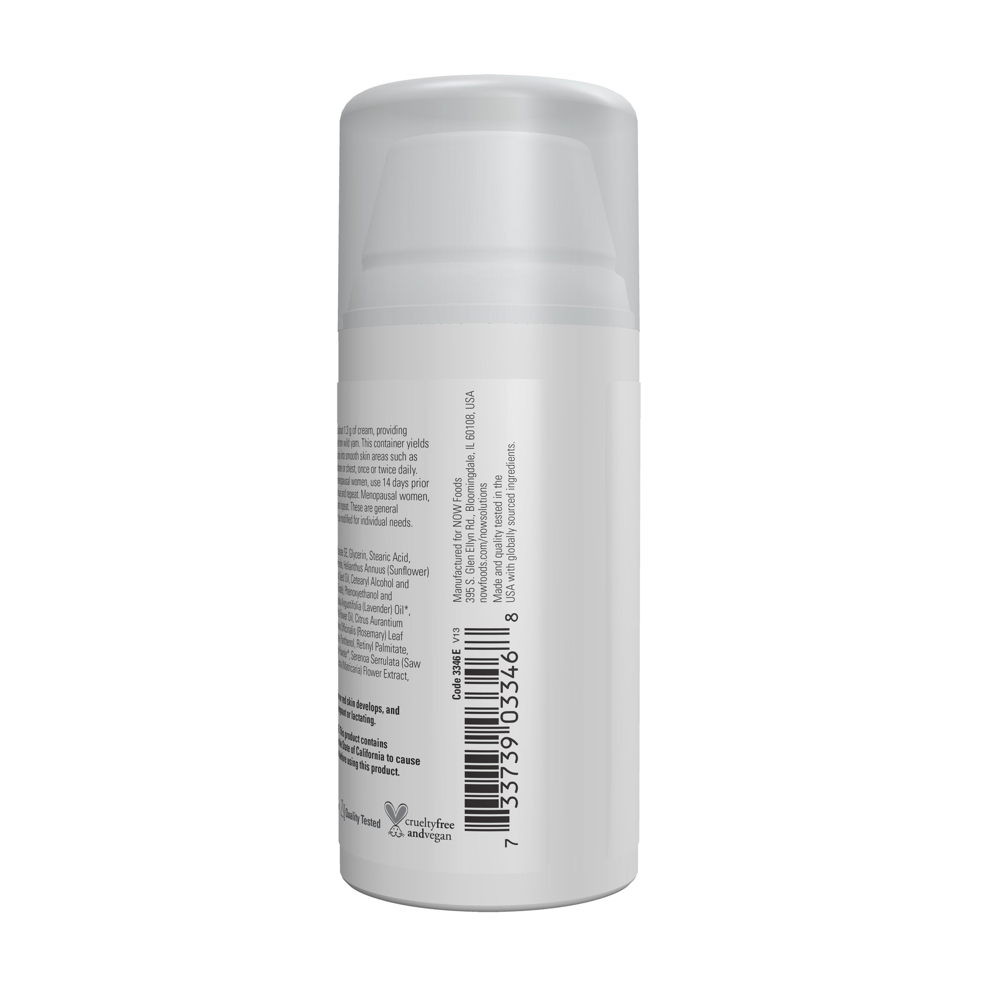 NOW Solutions balancing skin cream with 20 mg progesterone per pump