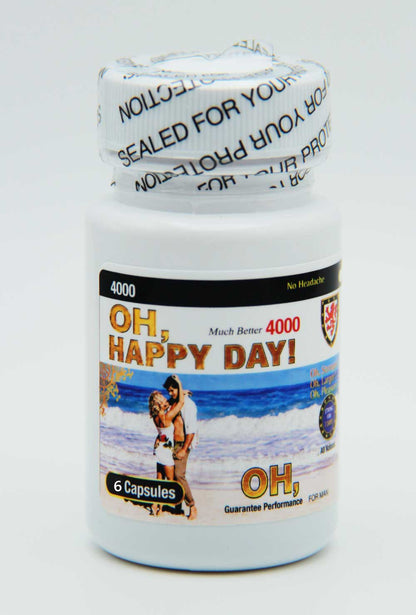 Oh Happy Day 4000 Herbal Dietary Supplement 6 Capsules