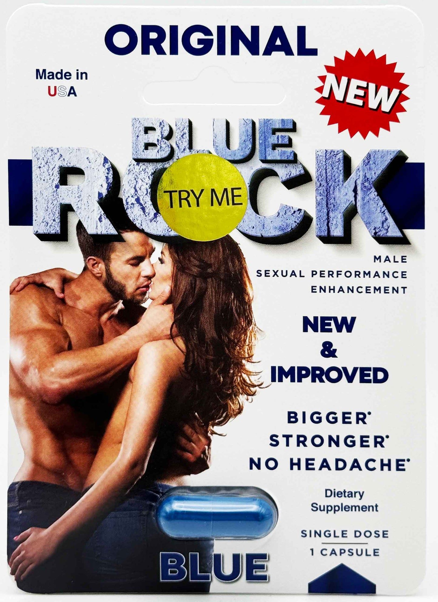 Blue Rock Herbal Vitality Supplement single capsule blister pack showing product details
