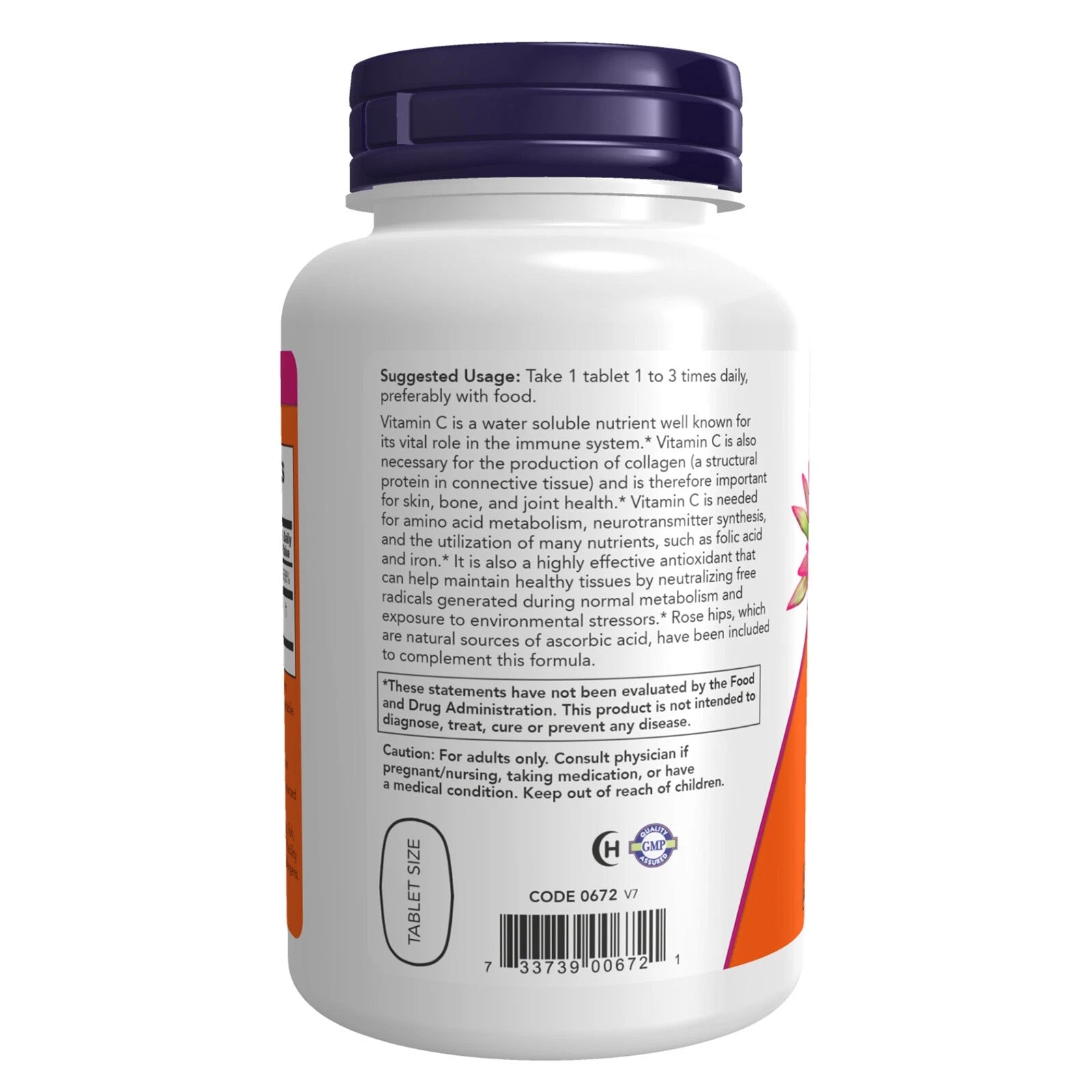 NOW Foods C-500 vitamin C supplement with rose hips