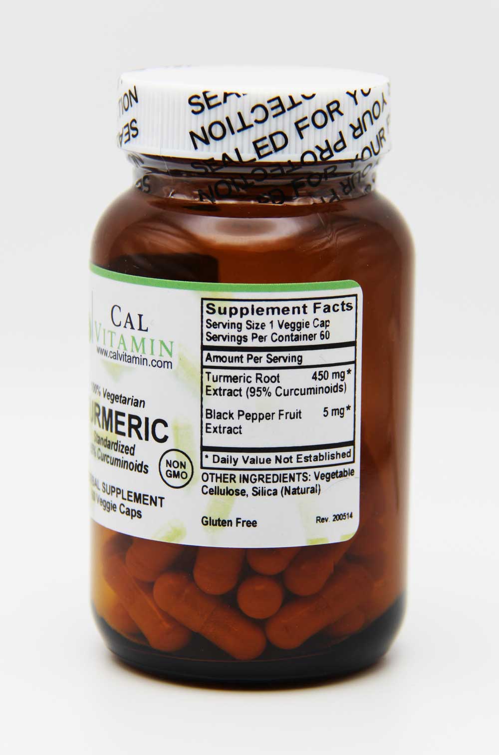 Supplement bottle with label on a white background