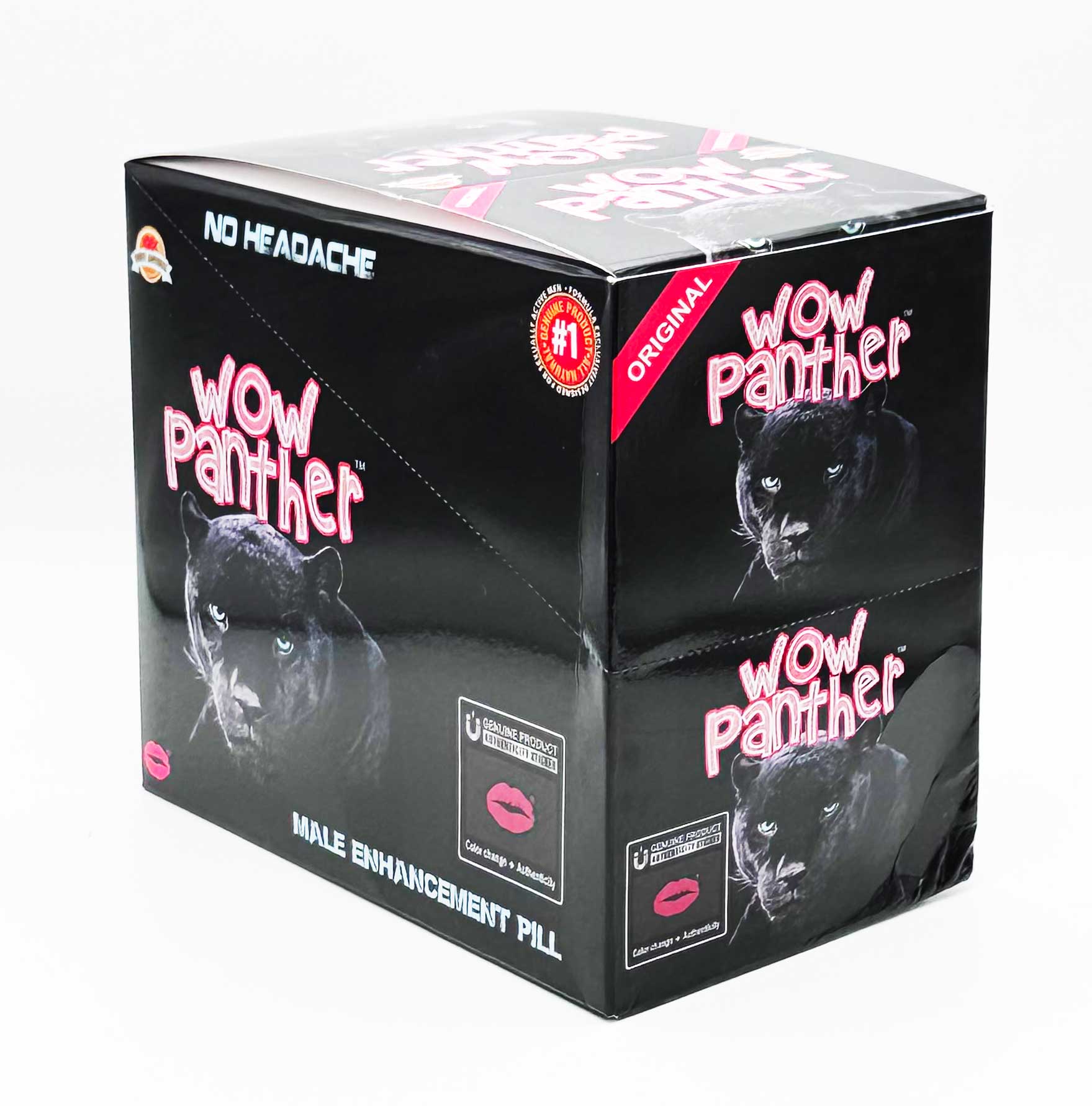 Supplement facts label for Wow Panther showing L-Arginine and Yohimbe ingredients