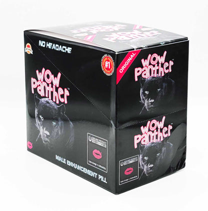 Supplement facts label for Wow Panther showing L-Arginine and Yohimbe ingredients